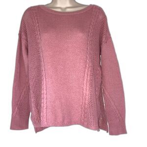 AMERICAN EAGLE OUTFITTERS Wool Blend Sweater Cable Knit Dusty Rose Womens Large